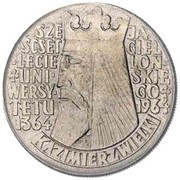 10 Zlotys Kazimierz Wielki Legends Raised; Trial Strike, Poland, 1964 reverse image