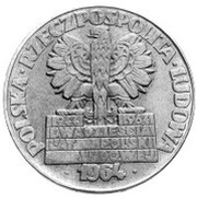 10 Zlotys 20th Anniversary of People's Republic of Poland;Trial Strike CuNi obverse image