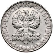 10 Zlotys Key, Sickle and Trowel; Trial Strike CuNi obverse image
