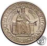 10 Zlotys Kazimierz Wielki; Trial Strike CuNi with inscription Próba close to the Throne, Poland, 1964 reverse image