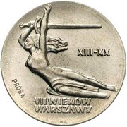 10 Zlotys 700th Anniversary of Warsaw - Nike; Trial Strike reverse image