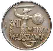 10 Zlotys 700th Anniversary of Warsaw; Trial Strike, Poland, 1965 reverse image