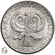 10 Zlotys 700th Anniversary of Warsaw; Trial Strike obverse image