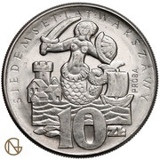 10 Zlotys 700th Anniversary of Warsaw; Trial Strike reverse image