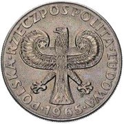 10 Zlotys 700th Anniversary of Warsaw; Trial Strike obverse image