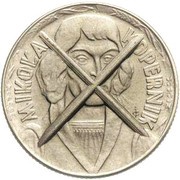 10 Zlotys Mikolaj Kopernik, large type canceled die reverse image
