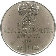 10 Zlotys Karol Świerczewski without hat; Trial Strike obverse image