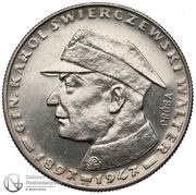 10 Zlotys Karol Świerczewski; Trial Strike, Poland, 1967 reverse image