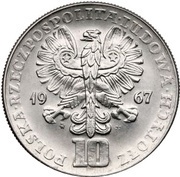 10 Zlotys October Revolution;Trial Strike obverse image