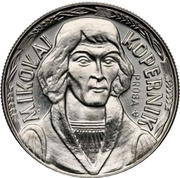 10 Zlotys Mikolaj Kopernik, small type; Trial Strike reverse image