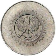 10 Zlotys 25 Years of People's Republic of Poland; Trial Strike 5 o'clock Próba CuNi obverse image