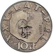 10 Zlotys 25th Anniversary of People's Republic of Poland; Trial Strike CuNi, Poland, 1969 reverse image
