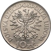 10 Zlotys FAO; Trial Strike Ni obverse image