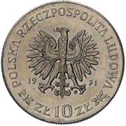 10 Zlotys 50th Anniversary of Third Silesian Uprising; Trial Strike obverse image