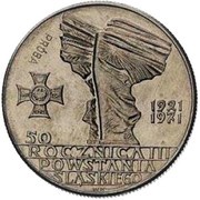 10 Zlotys 50th Anniversary of Third Silesian Uprising; Trial Strike, Poland, 1971 reverse image
