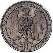 10 Zlotys 50th Anniversary of Third Silesian Uprising; Trial Strike obverse image