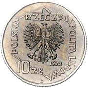 10 Zlotys Gdynia Seaport; Trial Strike empty land obverse image