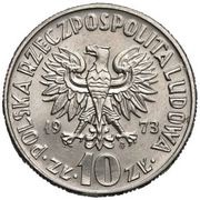 10 Zlotys Mikołaj Kopernik; Trial Strike obverse image