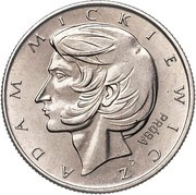 10 Zlotys Adam Mickiewicz; Trial Strike, Poland, 1974 reverse image