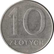 10 Zlotys, Poland, 1984-1988 reverse image
