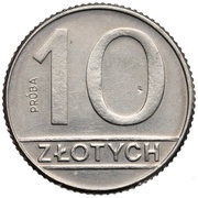 10 Zlotys Trial Strike, Poland, 1989 reverse image