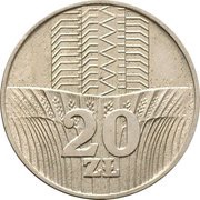 20 Zlotys Trial Strike CuNi, Poland, 1973 reverse image