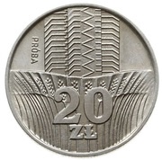 20 Zlotys Trial Strike CuNi, Poland, 1973 reverse image