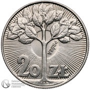 20 Zlotys Trial Strike Ni, Poland, 1973 reverse image
