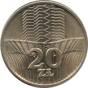 20 Zlotys, Poland, 1973-1976 reverse image