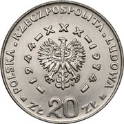 20 Zlotys People's Republic; Trial Strike obverse image