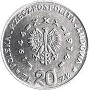 20 Zlotys People's Republic; Trial Strike obverse image