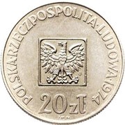 20 Zlotys People's Republic; Trial Strike obverse image