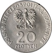 20 Zlotys COMECON Anniversary Trial Strike obverse image