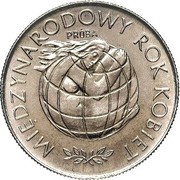 20 Zloty International Year of Women; Trial Strike, Poland, 1975 reverse image
