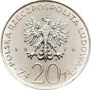 20 Zlotys XXX years of budgetary laws PRL; Trial Strike obverse image