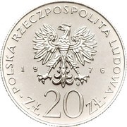 20 Zlotys XXX years of budgetary laws PRL; Trial Strike± obverse image
