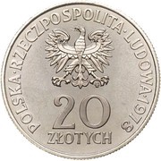 20 Zlotys Maria Konopnicka; Trial Strike obverse image