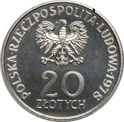20 Zlotys Maria Konopnicka; Trial Strike obverse image