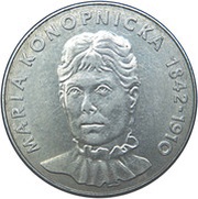 20 Zlotys Maria Konopnicka, Poland, 1978 reverse image