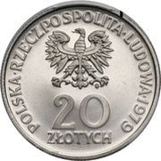 20 Zlotys Memorial Hospital Center; Trial Strike obverse image