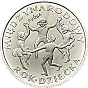 20 Zlotys International Year of the Child; Trial Strike, Poland, 1979 reverse image
