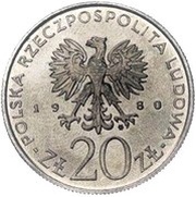 20 Zlotys 1980 Summer Olympics; Trial Strike obverse image