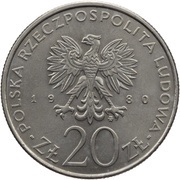 20 Zlotys 1980 Summer Olympics obverse image