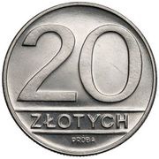 20 Zlotys large type; Trial Strike, Poland, 1984 reverse image