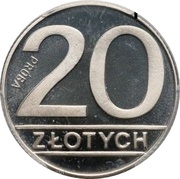 20 Zlotys Trial Strike, Poland, 1989 reverse image