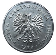 20 Zlotys small type obverse image