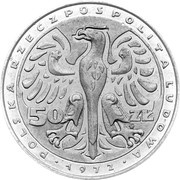 50 Zlotys Fryderyk Chopin right; Trial Strike Zn obverse image