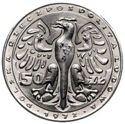 50 Zlotys Fryderyk Chopin right; Trial Strike Ni without Próba obverse image