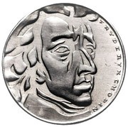 50 Zlotys Fryderyk Chopin right; Trial Strike Ni without Próba, Poland, 1972 reverse image