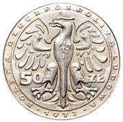 50 Zlotys Fryderyk Chopin right; Trial Strike CuNi without Próba obverse image